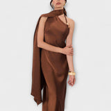 Satininen Chic Maxi Mekko