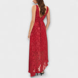 Elegantti Olkaimeton Maxi Mekko pitsikuviolla