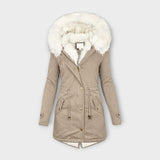 Vesitiivis talvitakki, jossa on karvavuori
