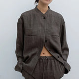 Pellavapaita Madeline-kauluksella