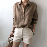 Avokauluksinen Pellavapaita