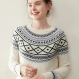 Norvale Alpine cashmere Jacquard-pullover