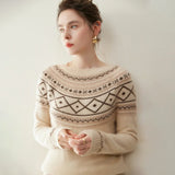 Norvale Alpine cashmere Jacquard-pullover