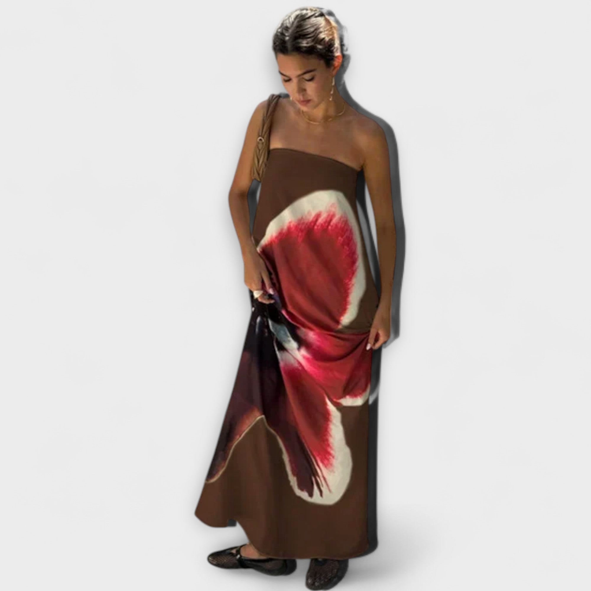 Olkaimeton maxi-mekko