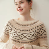 Norvale Alpine cashmere Jacquard-pullover