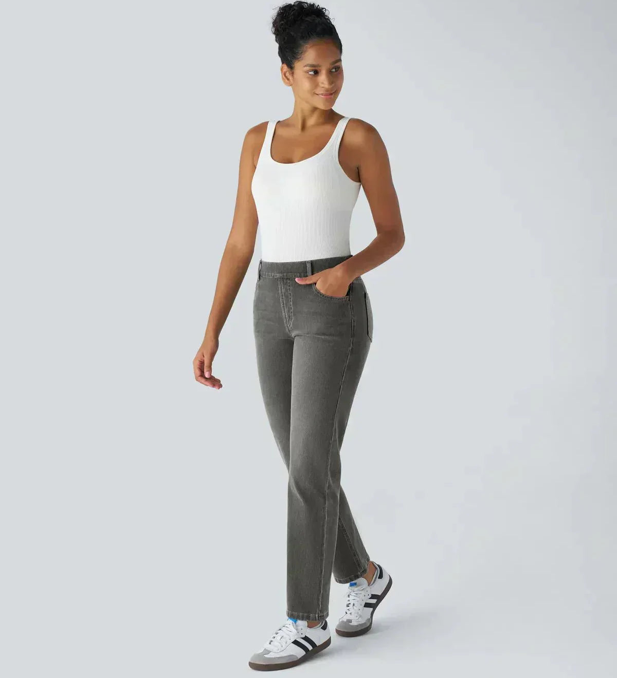Karolína Elegant Korkeavyötäröiset Mukavat Stretch-Housut