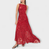 Elegantti Olkaimeton Maxi Mekko pitsikuviolla