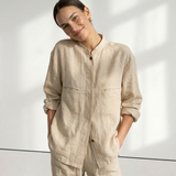 Pellavapaita Madeline-kauluksella