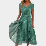 Tereza – Elegantti midi-mekko V-dekolteella