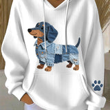 Naisten Patchwork-taidehuppari Basset Hound -kuvalla